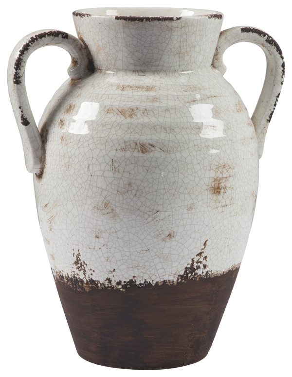 Dion A2000331 Distressed White Vase Online now