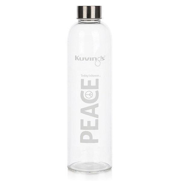 Peace – NEW 1 Litre Glass Bottle with Stainless Steel Lid Cheap