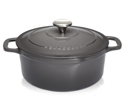 Chasseur Cast Iron Round Mini Casserole With Cover, Caviar With Black Inner Layer Sale