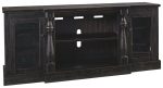 Mallacar W880-68 Black XL TV Stand wFireplace Option Fashion