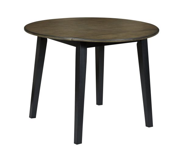 Froshburg D338-15 Grayish BrownBlack Round Drop Leaf Table Online