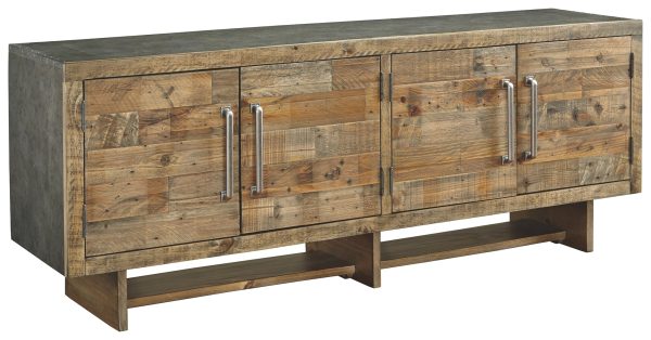 Mozanburg W665-68 Rustic Brown Extra Large TV Stand Online Sale