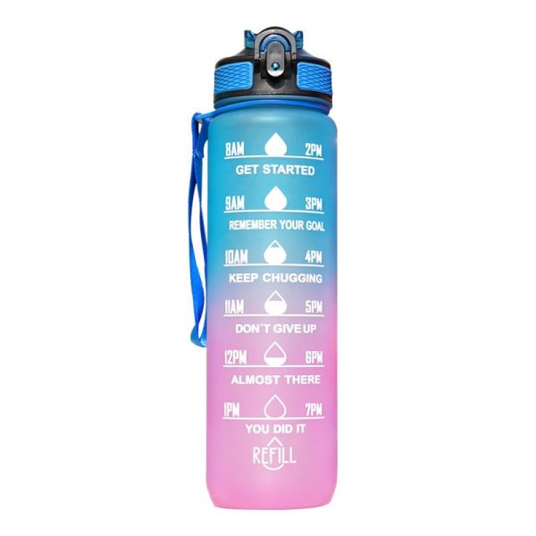 1 Lt BPA FREE Motivational Sports Water Bottle with Time Marker Cheap