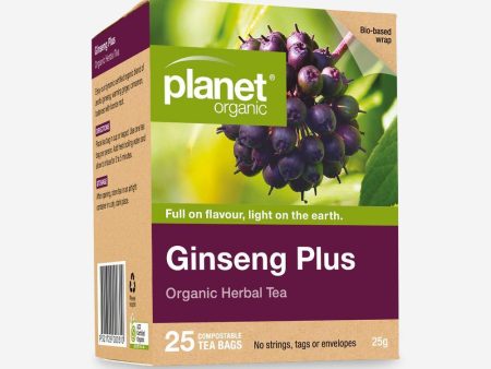 Planet Organic Organic Ginseng Plus Herbal Tea x 25 Tea Bags Online now