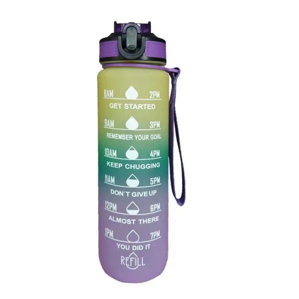 1 Lt BPA FREE Motivational Sports Water Bottle with Time Marker Cheap