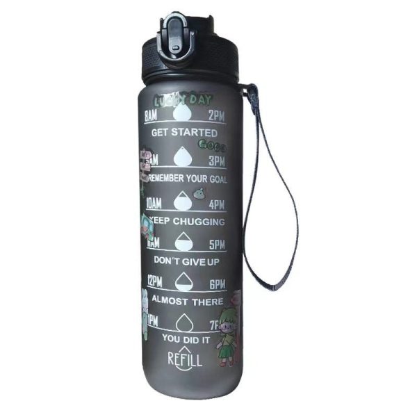 1 Lt BPA FREE Motivational Sports Water Bottle with Time Marker Cheap